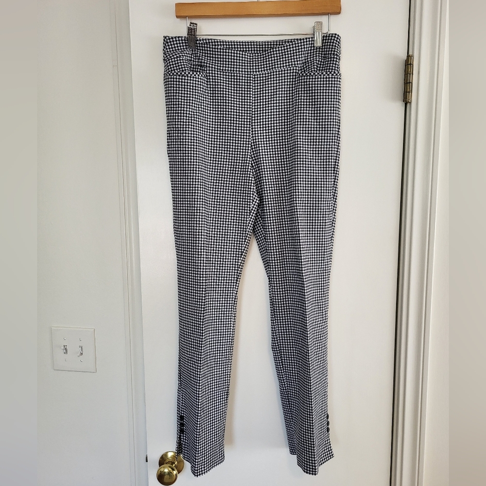 Chico's Black and White Gingham Cropped Pants